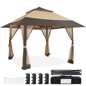 Carpa Plegable 4x4m Cenador para Exteriore Jardín con Laterales de Malla - Imagen 1 de 1