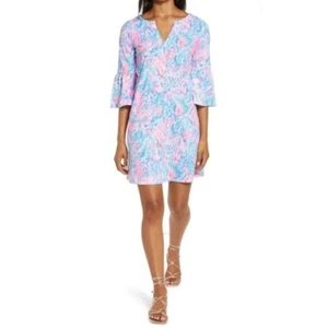 Lilly Pulitzer Tosha Shift Dress Multi Treasure Trove Ruffle Cuffs Small - Picture 1 of 7