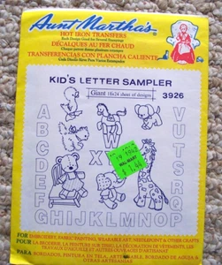 Vintage Aunt Martha's Hot Iron Transfer Pattern Kid's Letter Sampler #3926 - Picture 1 of 2