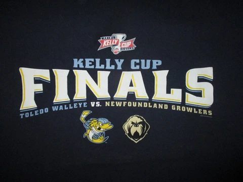TOLEDO WALLEYE KELLY CUP FINALS T SHIRT Newfoundland Growlers ECHL Hockey LARGE Cover