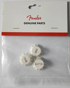 FENDER Guitar STRAT KNOBS Knob PARCHMENT Volume Tone MADE IN USA 0056254049 - Picture 1 of 2
