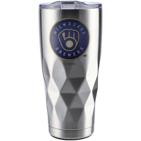 Milwaukee Brewers 22oz. Diamond Bottom Stainless Steel Tumbler Cover