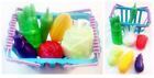Plastic Veg Shopping Basket And Handles Toys Kids Children Pretend Play Grocery