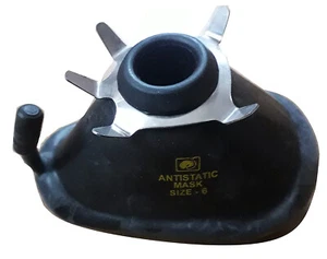 Anaesthesia Black Rubber Face Mask Size 6 with clip - Picture 1 of 4