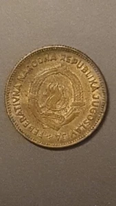 Yugoslav Coin 50 Dinara | Flame | Stars | Cogwheel | Wheat | Yugoslavia | 1955 - Picture 1 of 9