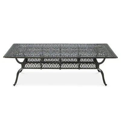 Outdoor Large Cast Aluminum Rectangle Dining Table Oversized Patio Dining Table - Image 1 of 4