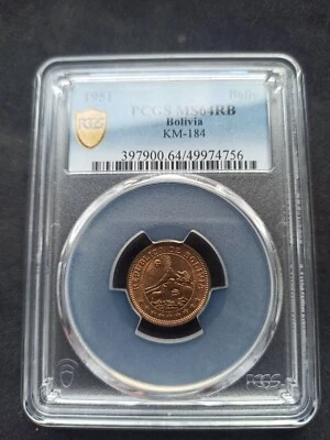Bolivia : 1 Boliviano 1951 ; PCGS : MS 64 - Image 1 of 2
