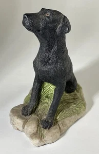 Earl Sherwan Handpainted Charmstone Black Labrador Figurine Sculpture 4-1/2” - Picture 1 of 22