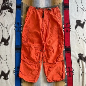 Vintage Y2K Abercrombie & Fitch Paratrooper Cargo Pants Size Large Orange Skate - Picture 1 of 15
