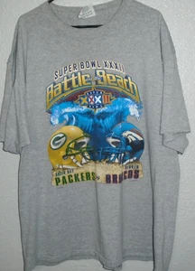 Vintage Green Bay Packers Denver Broncos Super Bowl XXXII T-Shirt Erwachsene XXL - Bild 1 von 2