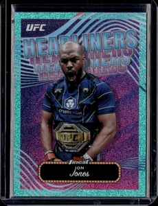 2024 Topps Finest UFC #HDL-18 Jon Jones Headliners Aqua Glitter Refractor (57D) - Picture 1 of 2