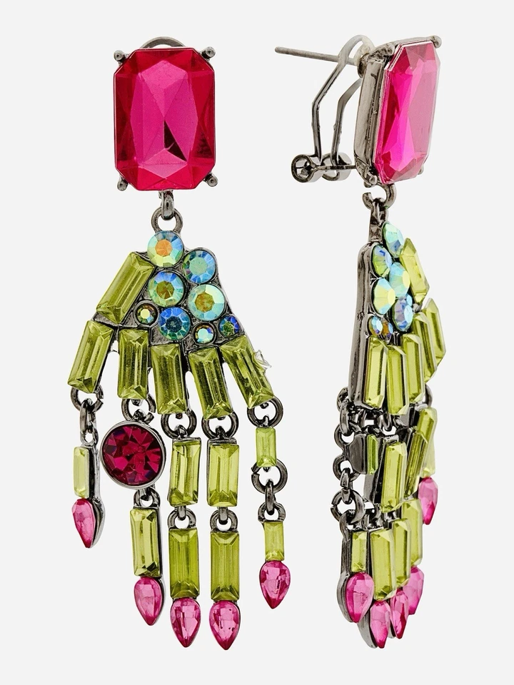 BETSEY JOHNSON богатый ведьма зеленый скелет капли серьги блестящий новый и подлинный - Изображение 1 из 4