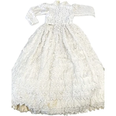 复古女孩儿童厚白色蕾丝第一次领圣餐礼服派对正式 5/6 — 第 1/4 张图片