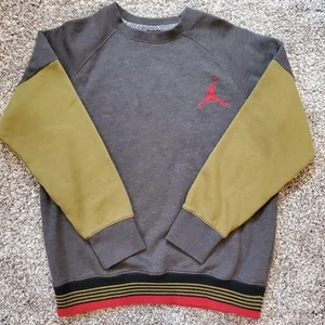 Retro Nike Air Jordan The Varsity Crew Colorblock Sweatshirt YXL 13-15 Years EUC - Picture 1 of 9