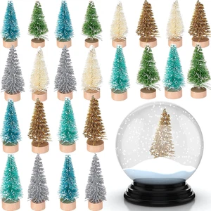 Sumind 24 Teile Mini Weihnachten Flaschenbürste Bäume Basteln Miniatur kleine Sisal Bäume - Bild 1 von 6