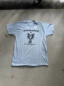 Camicia da corsa vintage Bloomsday punto singolo 79 anni 70 XL blu 1979 per la salute - Foto 1 di 3