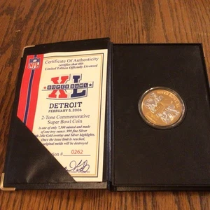 2006 Pitts.Steelers Super Bowl XL Champs, argento 9999 con moneta sovrapposta 24K, con certificato di autenticità - Foto 1 di 9