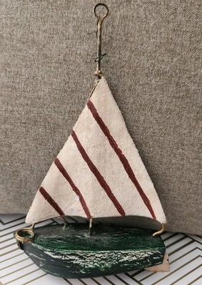 Pottery Barn velero de madera rústico adorno/decoración náutica 6" Foto 1 de 4