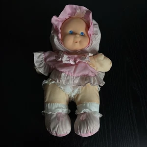 Vintage 90s Fisher-Price PUFFALUMP KIDS 14" Plush Girl Doll Pink White Dress - Picture 1 of 11