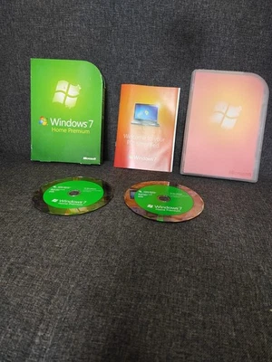Microsoft Windows 7 Home Premium 32 & 64 Bit Discs + License Key Boxed Complete - Image 1 of 2