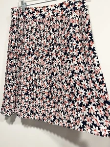 J. Falda Plisada Crew Factory 8 Roja Blanca Azul Floral Preppy - Imagen 1 de 7