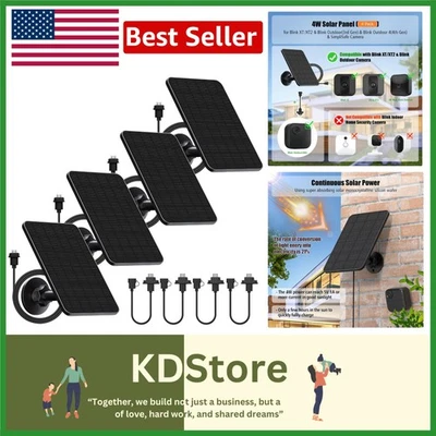 4-Pack Solar Panel Kit for Blink Outdoor Cameras - Continuous Power, Easy Ins...