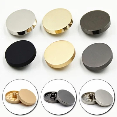 10pcs Black Metal Sewing Buttons for Women Coat Jacket Shirt Snap Button 10-25mm - Image 1 of 4