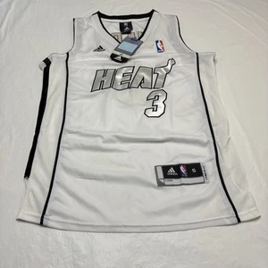 Adidas NBA Miami Heat Dwayne Wade #3 Camiseta Blanca Hombre Pequeña Nueva - Imagen 1 de 10