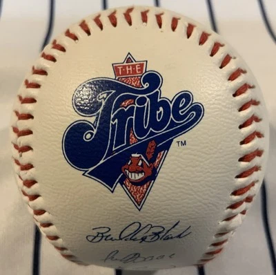 Cleveland Indians THE TRIBE Facsimile Signatures Baseball Ball - Image 1 of 4