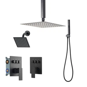 Uimoso Dual Shower System with 10'' and 6'' Heads, Matte Black Finish - Imagen 1 de 12