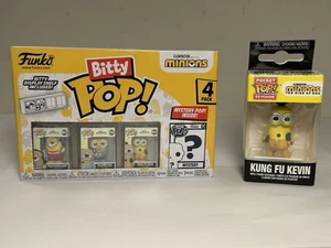 2024 Funko Bitty Pop! Minions Mini-Figure 4 Pack & Pocket Pop Keychain New - Picture 1 of 10