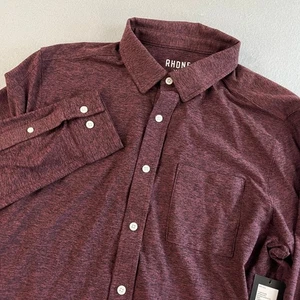Rhone WFH Hemd Herren Medium Classic Fit leicht feuchtigkeitsableitend burgund - Bild 1 von 8
