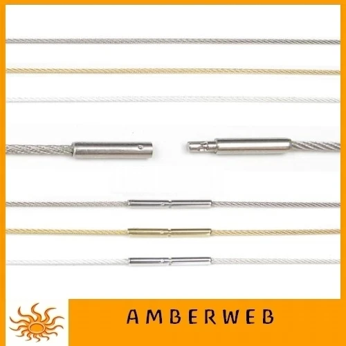 Edelstahl Halsreif 1 mm Draht Collier Bajonett Halskette Juwelierqualität TOP - Bild 1 von 3