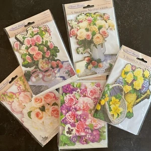 Vintage Special Moments flower bouquet shaped blank note cards & envelopes - Imagen 1 de 8