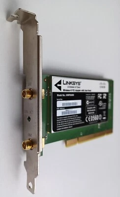 Cisco Linksys Wireless-N PCI Adapter Card Dual-Band WMP600N & Upgraded Antenna - Image 1 of 4