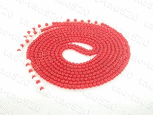collana filo perle giada rossa sana rotonda lunga 46" 2pz 4mm naturale c2261t - Foto 1 di 4