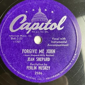 10" 78 RPM-Jean Shepard-My Wedding Ring/Ferlin Huskey-Forgive Me John/2586 - Picture 1 of 4