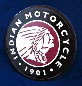 INDIAN MOTORCYCLES -*US MADE*- Round Metal Sign - Man Cave Garage Bar Wall Décor - Picture 1 of 9