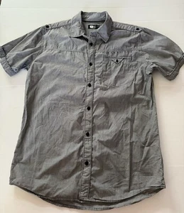Rip Curl Shirt Casual Button-Up Short Sleeve Size Medium Standard Fit Grey - Picture 1 of 10