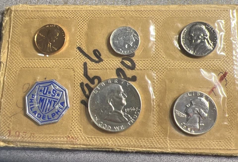 1956 US Mint Proof Set in Original Envelope. Lot 21 Cover