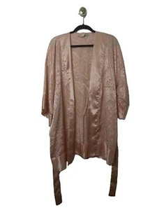 Bata Victoria's Secret De Colección Kimono Talla Única Melocotón Floral Transparente Corbata Cintura  - Imagen 1 de 7