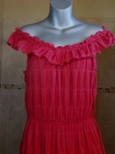 ¡Nuevo! | Max Studio | Hombro Descubierto | Maxi Vestido en Niveles | Rojo Lavado | Talla Grande - Imagen 1 de 12