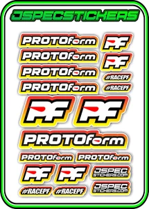 PROTOform RACE BODIES A5 STICKER SET RC CAR NITRO EP RACE PF BNIP YELLOW RED - Picture 1 of 8