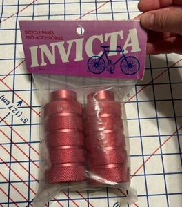 NOS Invicta 3/8 Hole Freestyle Pegs OLD SCHOOL BMX PINK 2” Dia x 4.5” - Picture 1 of 5