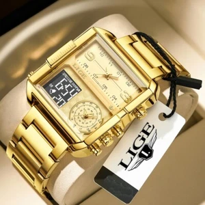 Men Luxury Watch Electronic Quartz Luminous Waterproof Stainless Steel Watches - Picture 1 of 9