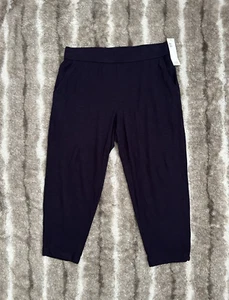 NWT Eileen Fisher Slate Purple Hemp Organic Cotton Crop Slouchy Pants Size Small - Picture 1 of 6