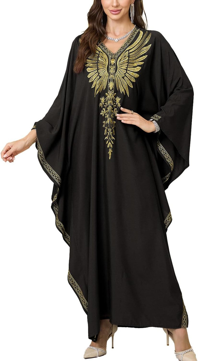 Caftano Donna Mare Caftano Floreale Ricamato, Bohémien, Costume Da