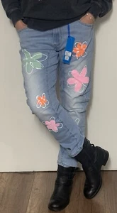 Damen S. Woman Jeans Hose Blumen Print Xl - Bild 1 von 4