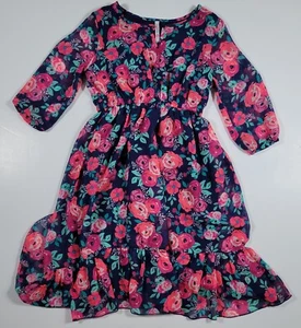 FabKids 6/7 Girls Small Dress with Floral Design Flowers Casual Formal   - Picture 1 of 4