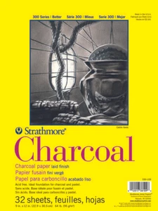 Strathmore 300 Series Charcoal Pad White, 9"x12" Glue Bound, 32 Sheets - Picture 1 of 1